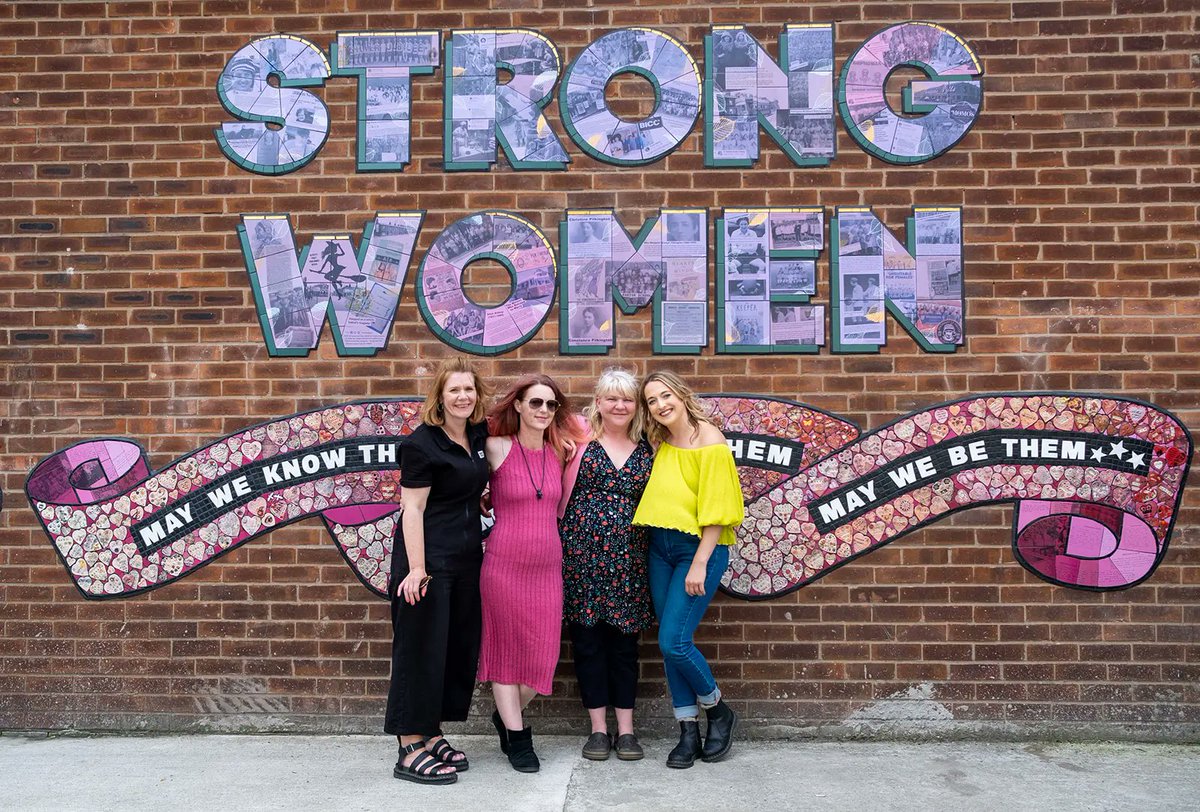 TheHeartofGlass's tweet photo. Thanks for joining us for the launch of Strong Women of St Helens @inspiringcity - what a great write up of our newest mural project, created by @carriereichardt in collaboration with @PLWorkshops  women from Parr, St Helens https://t.co/WHHTNZZZLV https://t.co/Qg1kR8oKGu