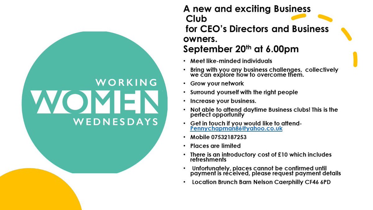 Merthyr Tydfil, RCT, Caerphilly, Cardiff, Newport a great opportunity to network with amazing businesses. Places are limited