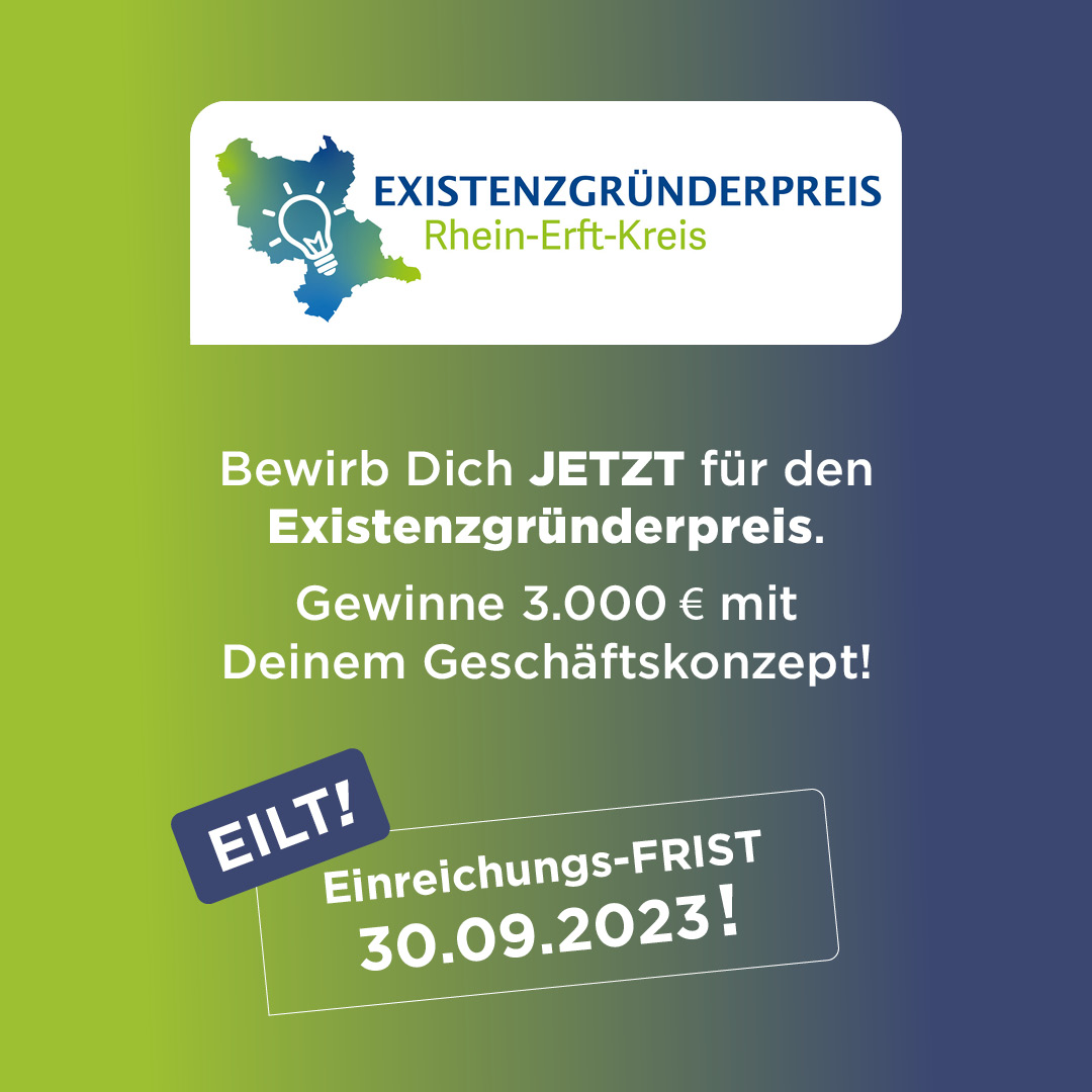 brueneo's tweet photo. Nutze JETZT noch Deine Chance auf 3000 € Preisgeld, Coaching und neue Kontakte!

Bewirb dich für den EXISTENZGRÜNDERPREIS 2023
@wfgrheinerft oder https://t.co/sUBCLMk8gG

Einreichungsfrist: 30.09.2023!

#meincoworkingspace #startups #geschäftsidee #existenzgründerpreis https://t.co/fNzEaDJGhO