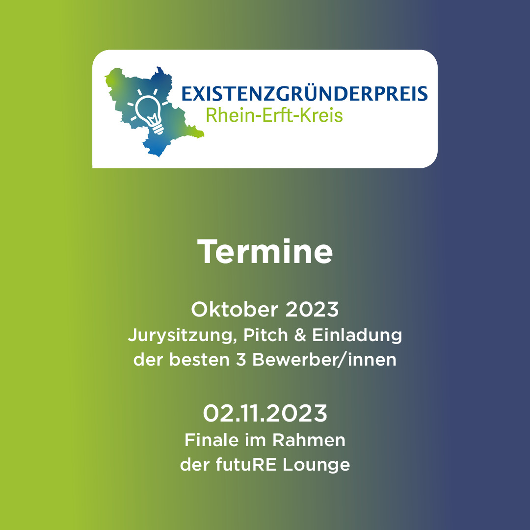 Nutze JETZT noch Deine Chance auf 3000 € Preisgeld, Coaching und neue Kontakte!

Bewirb dich für den EXISTENZGRÜNDERPREIS 2023
@wfgrheinerft oder wfg-rhein-erft.de/fuer-gruender/…

Einreichungsfrist: 30.09.2023!

#meincoworkingspace #startups #geschäftsidee #existenzgründerpreis