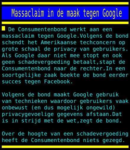 Honderdduizenden starten massaclaims tegen Big Tech parool.nl/nederland/mass… 👁️ #privacy #internet

Doe ook mee, tegen:
Twitter twitter.jestaattekoop.nl
Amazon amazon.jestaattekoop.nl
Facebook consumentenbond.nl/acties/facebook
Google consumentenbond.nl/nieuws/2023/go…
TikTok consumentenbond.nl/acties/claim-t…