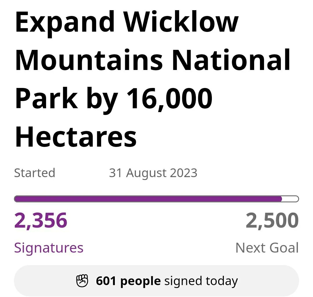 danny_alvey's tweet photo. Thanks to great coverage in this week's local papers, my petition to expand Wicklow Mountains NP is really taking off! But every single signature counts in my ambition to get this into national debate. So if you have a moment please read and sign here: https://t.co/nSIN9ZoaM5 https://t.co/Xo2Y49XErv