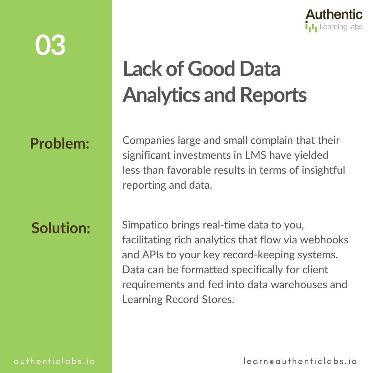 learn_authentic's tweet image. "Problems are good, as they pave the way for solutions."
Let's solve some of those problems with the help of Simpatico from Authentic Learning Labs, in a series of 12 problems and 12 solutions coming your way. Stay tuned!
#lms #LMSbyApi #Simpatico #Authenticlearninglabs #xapi