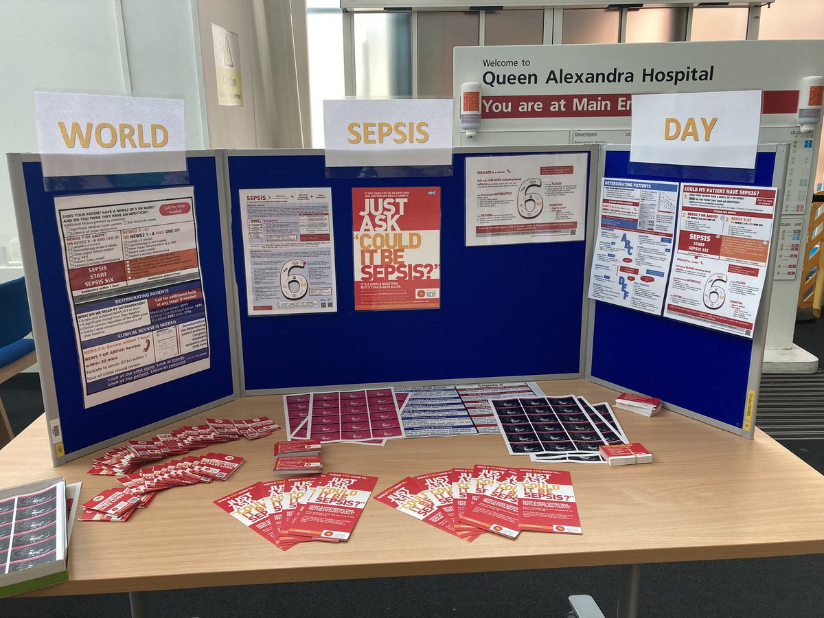PHUDetPatient's tweet photo. It’s World Sepsis Day so come and visit us in the main entrance atrium to learn about Sepsis and pick up stickers and sepsis information card! https://t.co/X9v4vF3YFb