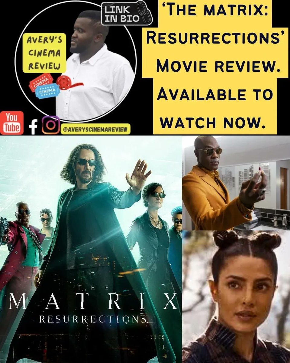 🎬: The Matrix Resurrections, MOVIE REVIEW: youtu.be/U-hUbwvjbys?si… 

🎬➡️ Follow me on Instagram, @AverysCinemaReview: instagram.com/averyscinemare…

🎬➡️ #thematrix4 - #moviereview - #averyscinemareview #commentary #film #movie #tv #yeahthatgreenville #regalcinema #southcarolina