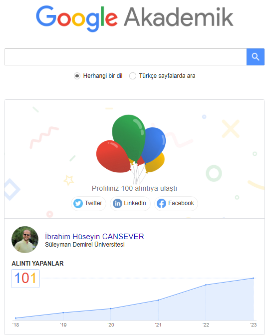 ihcansever's tweet image. Milestone🎉 #100citation #googlescholar