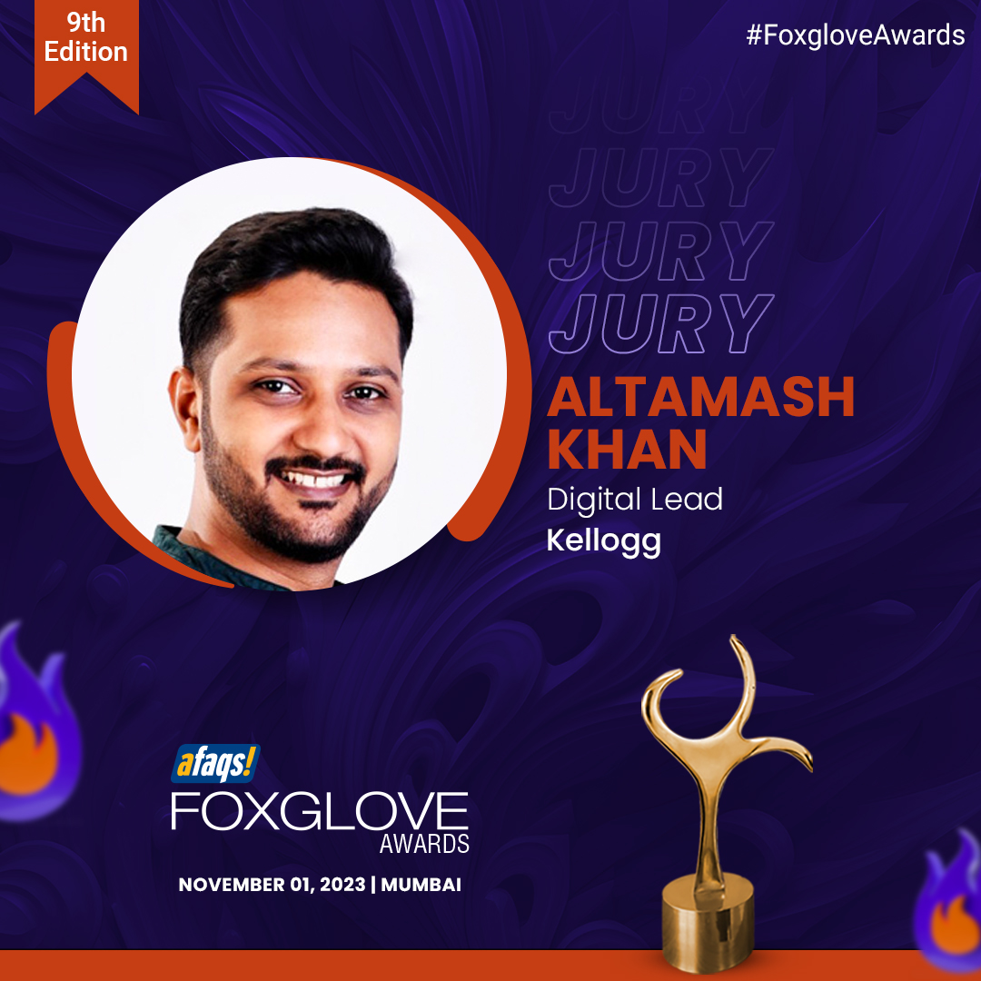 #FoxgloveAwards: We are delighted to have Altamash Khan from <a href="/KelloggsIndia/">Kellogg India</a> as our juror at Foxglove Awards 2023. 🏆
Thank you for joining us!

Know more: bit.ly/3rMBZmy

#Awards | #Advertising | #Marketing | #AdvertisingAwards | #advertisingagency | #agency | <a href="/afaqs/">afaqs!</a>