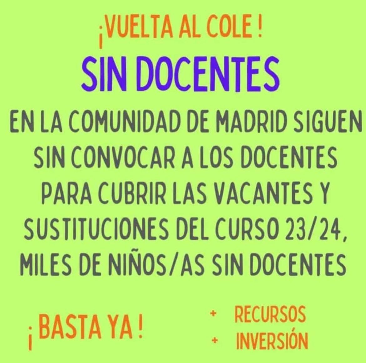 🍏Interinos Docentes en Lucha, Madrid🍏 tweet media