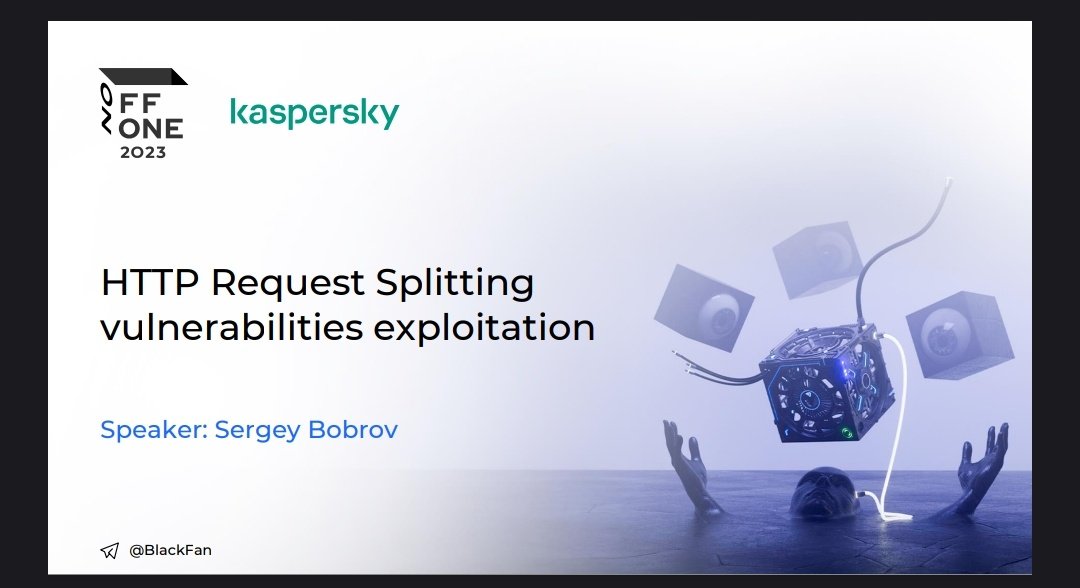 🪄 HTTP Request Splitting vulnerabilities exploitation from offzone conference. 

PDF Download URL offzone.moscow/upload/iblock/…

👀 Check Out Old Tweets Of @TodayCyberNews

 #CyberSecurity #bugbountytips #BugBounty #infosec
