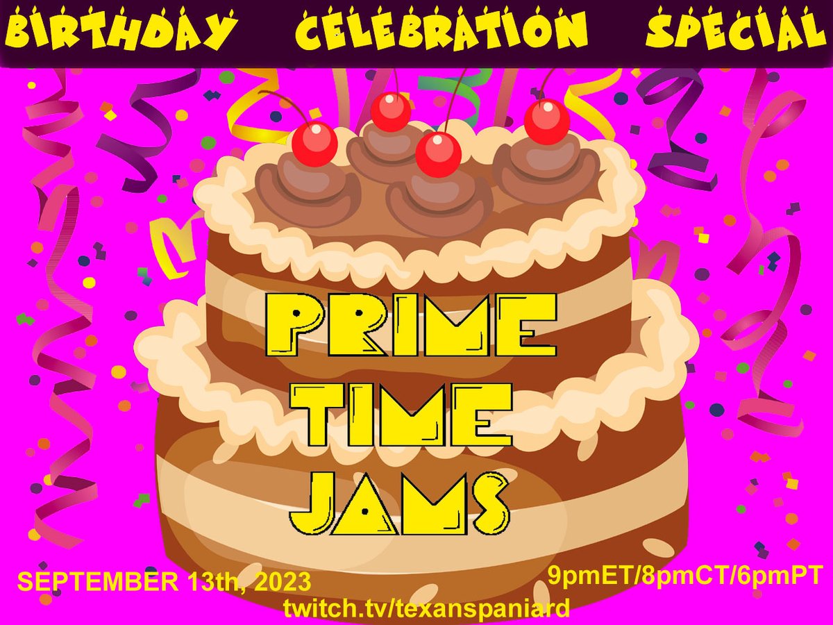Amigos, yesterday was my B-day BUT tonight is the B-day Celebration Special episode of #PrimeTimeJams LIVE on #Twitch! I'll be playing some of my #favoritesongs plus taking requests, #coversongs & originals.. come JAM w/ me tonight! #music #musicians 
twitch.tv/texanspaniard