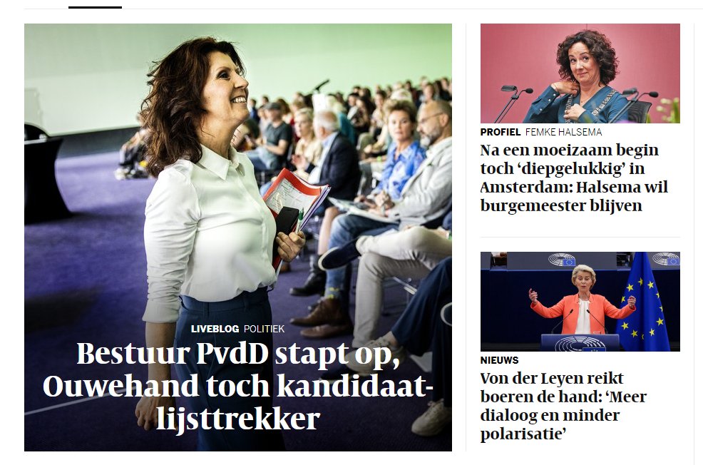 Ik las de voorpagina van de krant, en pas in tweede instantie viel het me op: 3 hoofdartikelen toevalligerwijze over 3 vrouwelijke leiders.  Van verschillende politieke kleur, in verschillende posities, alledrie veel te verduren gehad in het publieke domein. Maar ze staan er wel.