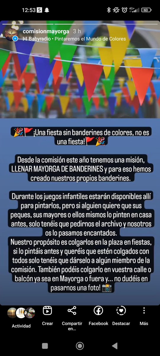 ComisionMayorga's tweet photo. 🚩🎉¡Porque unas fiestas sin banderines de colores, no son unas fiestas! 🎉🚩

¡Este año tenemos la misión de llenar Mayorga de banderines! https://t.co/CxybG5F9CS