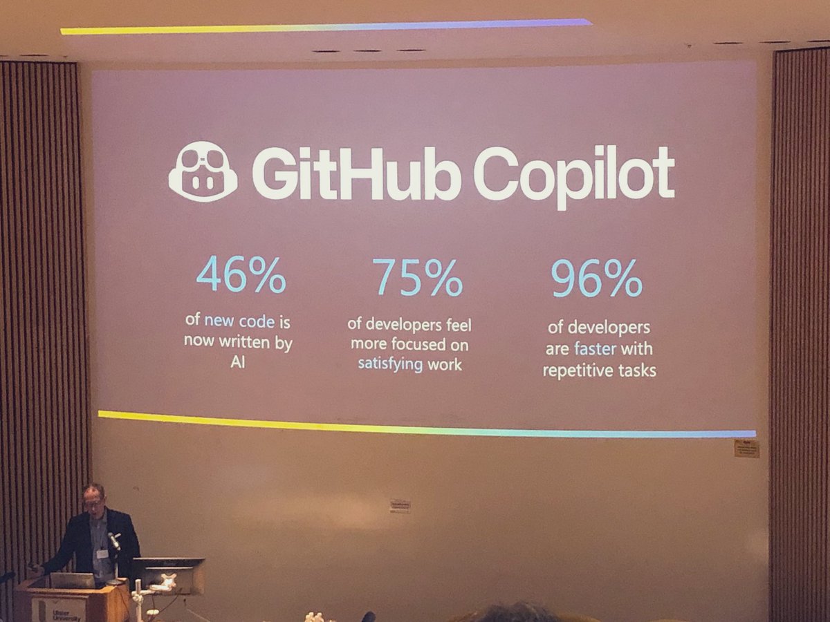 🚀 GitHub Copilot: From 27% to 46% of code generated by developers! 📈 Impressive growth in just 8 months. #GitHubCopilot #GenAiEdu2023
