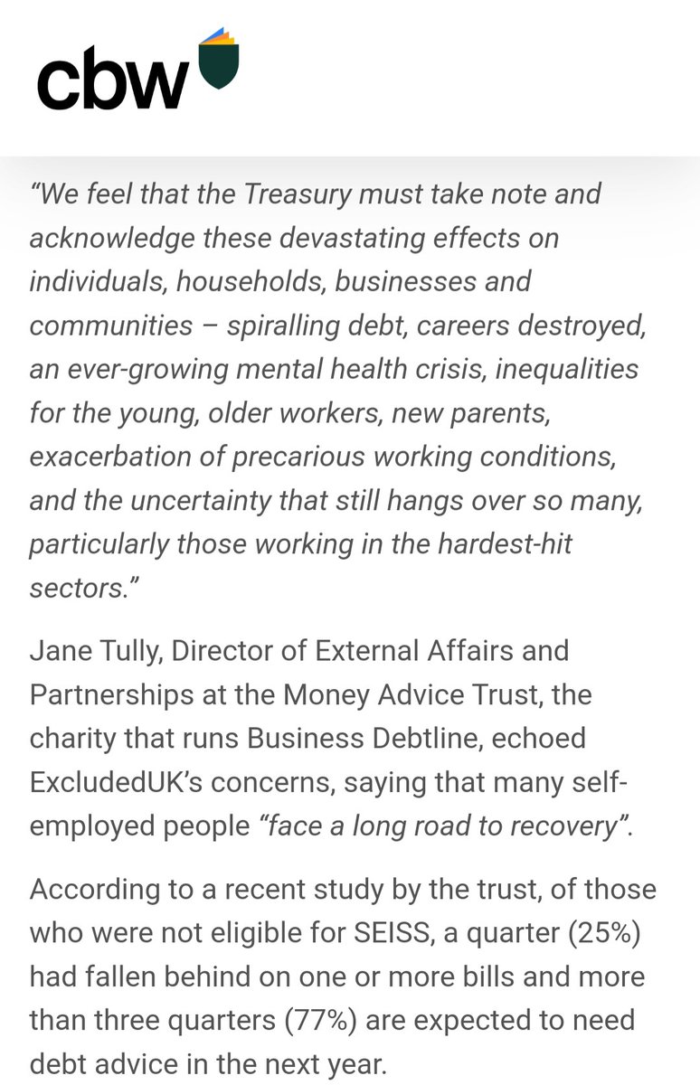 @TanDhesi Congratulations @TanDhesi.
Please look at the #ExcludedUK who are in another crisis.
With every passing week more Businesses and jobs are failing due to a lack of support from the Government's which is harming a large part of the economy @JaneTuls #FBEUA 
contractorweekly.com/business-news/…