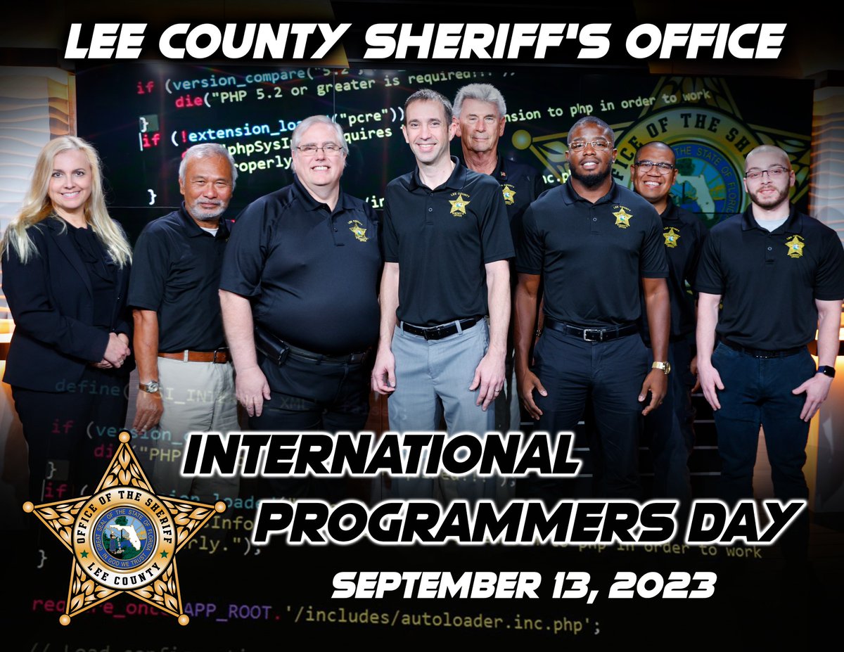 SheriffLeeFL's tweet image. Happy #InternationalProgrammersDay! 🖥️💾  Join us in celebrating our amazing programmers who work tirelessly behind the scenes to ensure LCSO&apos;s mobile, portable, and wearable technology works reliably.  

We&apos;re so thankful for all you do to keep #TeamLCSO running smoothly!