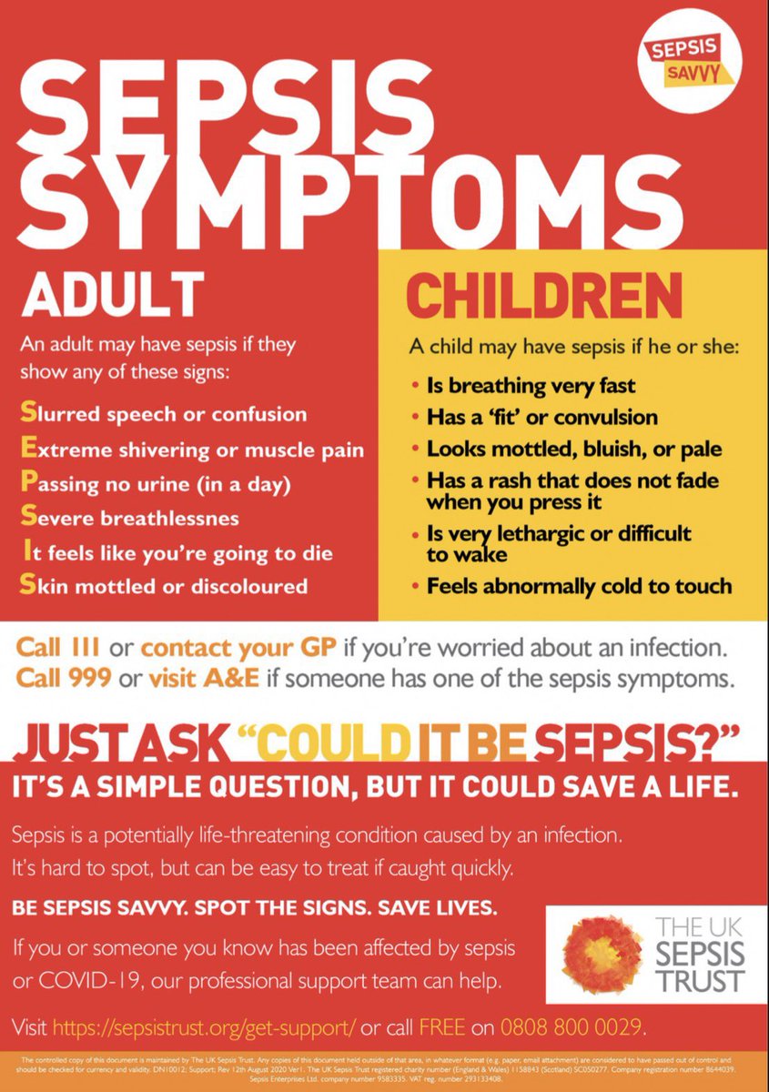 Many of you know that I ended up in intensive care, ventilated &amp; on kidney dialysis after our daughter was born 10 years ago. I had sepsis. Please know the signs. 
For you. For your family. For your patients.  #sepsis #SepsisAwareness
