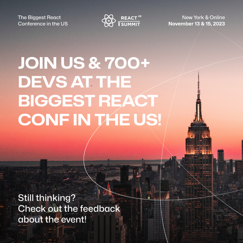 ReactSummit's tweet photo. Just 2 months left until the biggest React conf in the US! ����Discover the amazing perks:

🎤 60+ top #React speakers
🏛️ Spectacular planetarium venue
🚢 Picturesque ferry ride
🎉 Largest US party
🤝 Networking &amp; fun activities
🌐 Hybrid format

Don't miss out on #ReactSummitUS!