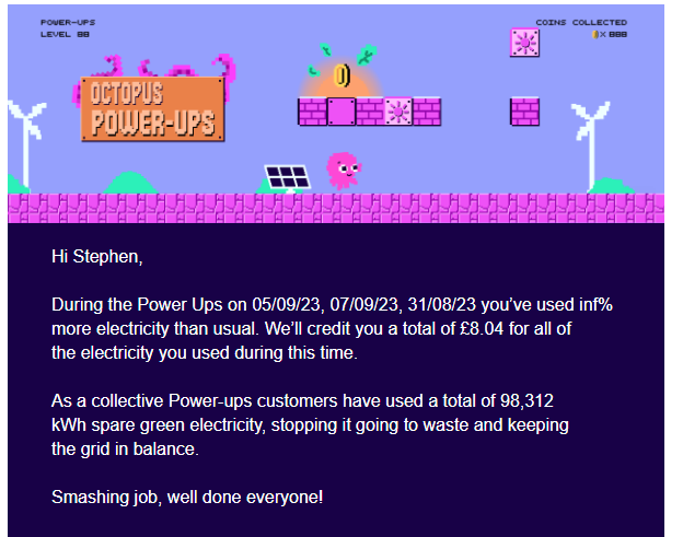 Think I broke <a href="/OctopusEnergy/">Octopus Energy</a>'s email, to Inf% and beyond 🤣 (divide by 0 for the win? 😁)