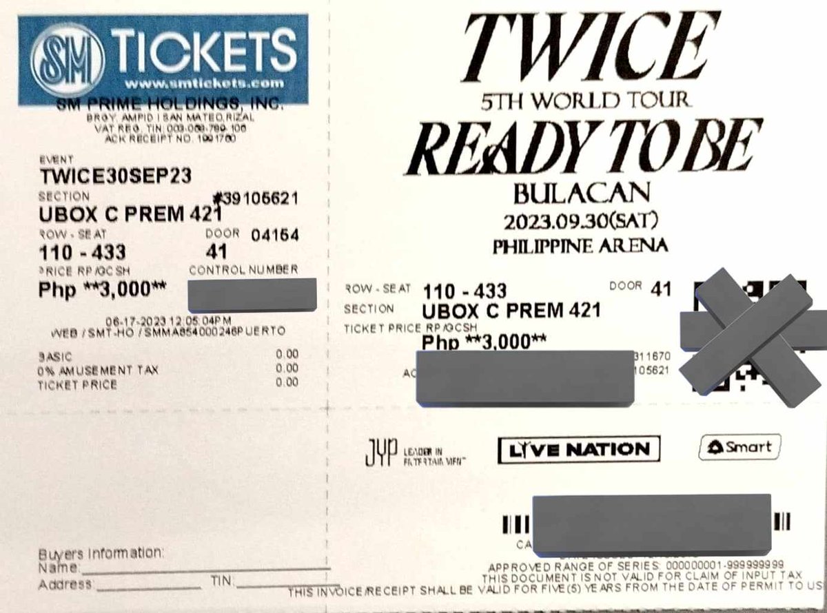 haoheecarts's tweet photo. !!TRADE TICKET‼️

TWICE READY TO BE
DAY 1 (SEPTEMBER 30) to DAY 2 (OCTOBER 1) 

1 UPPER BOX C PREMIUM 

◾SECTION: UBC PREM 421 
◾ROW-SEAT: 110-433

RFT: Schedule Conflict
Meetup at: SM San Mateo, SM Marikina and SM Fairview
 
tags: twice ready to be PH arena lf wtt https://t.co/3i1p7fJypJ