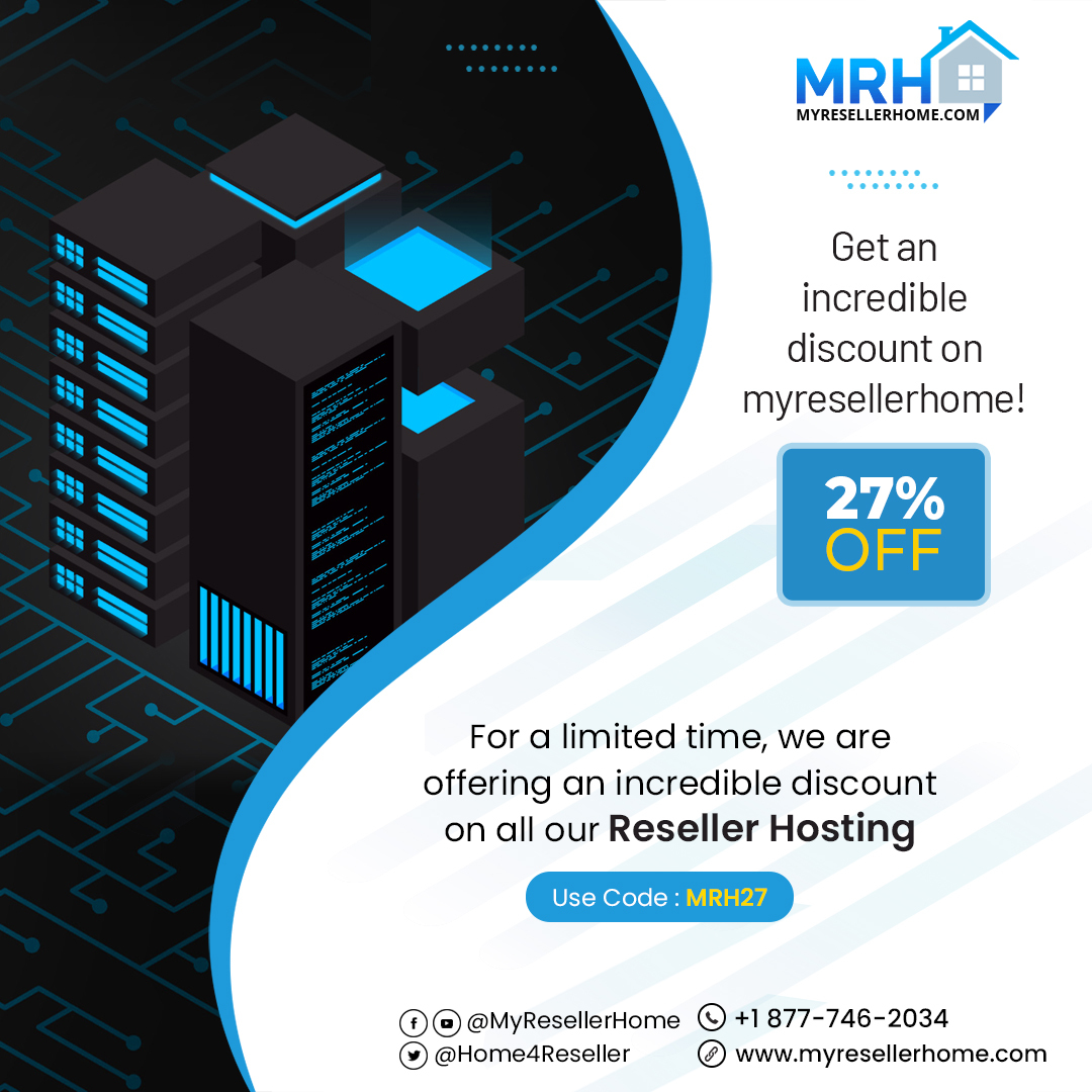 myreseller_home's tweet image. For a limited time, we are offering an incredible discount of 27% off on all our reseller hosting packages.
#Bestoffers #bestdeals #bestwebhosting #bestwebhostingprovider
