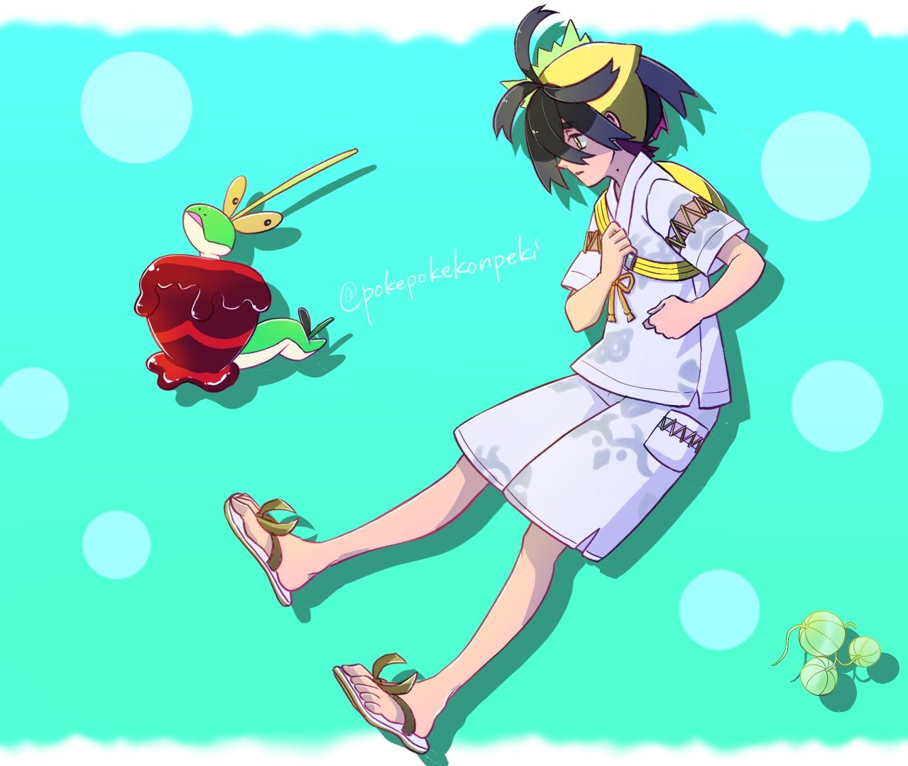 ポケモンセンター　碧の仮面　キタカミの里　甚平　フリーサイズ　緑 甚平 碧の仮面 碧色 フリー ｜【公式】ポケモンセンターオンライン