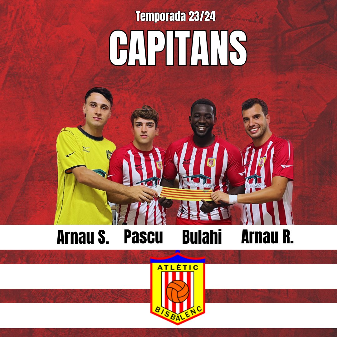 ⚪️🔴1r equip🔴⚪️

Us presentem els capitans del nostre primer equip per aquesta temporada.
Entre tots, son moltes temporades vestint la nostra samarreta i son un exemple de compromís, dedicació i amor al club.
Arnau Sayols, Francesc Pascual, Bulahi Samasa i Arnau Ruiz.