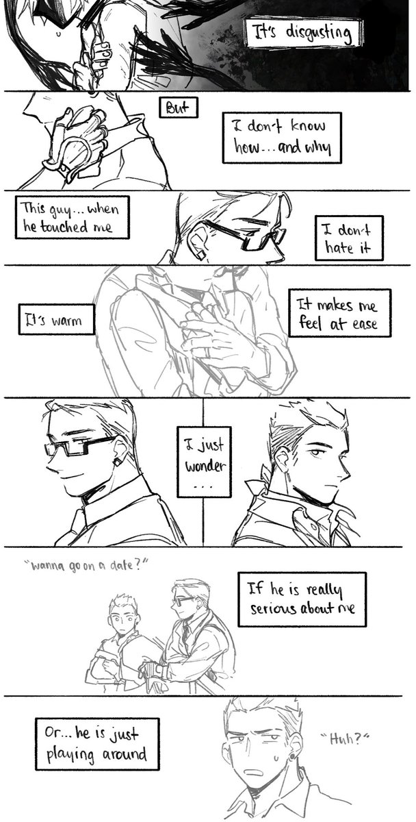 (Sketch) Aside from his family, Chamber was the one whom Yoru enjoyed being with. So, Yoru tried to understand and learn more about him. But it's so hard to know what's he thinking or feeling. He wanted to trust him…but somehow it's felt like he couldn't reach this guy.

#yomber 