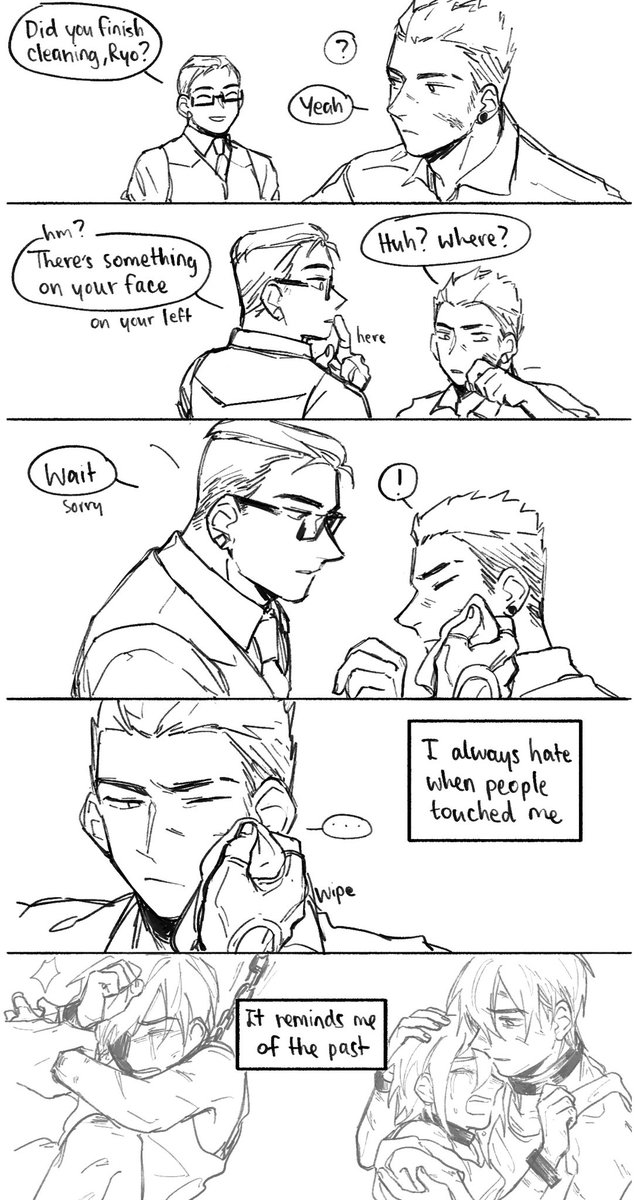 (Sketch) Aside from his family, Chamber was the one whom Yoru enjoyed being with. So, Yoru tried to understand and learn more about him. But it's so hard to know what's he thinking or feeling. He wanted to trust him…but somehow it's felt like he couldn't reach this guy.

#yomber 