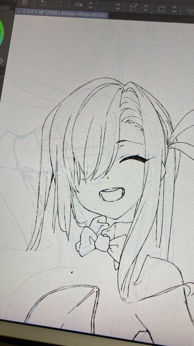 普段の工程で言う下書きなんだけど、線が細くなってちゃんと重なってるし、このまま塗れそう!
直書き込みに慣れてきた感あるでこれ 