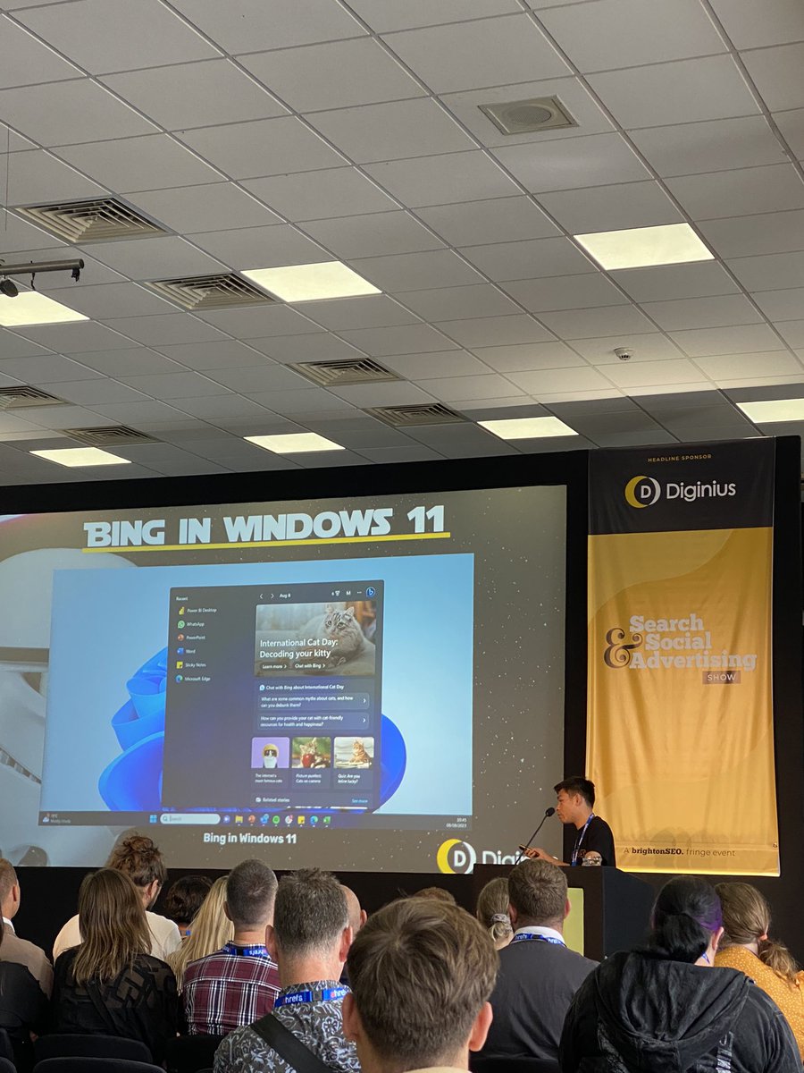 It would be an incomplete #BrightonSEO conference without at least 1 slide with cats! (Or Star Wars reference) 
<a href="/DiginiusLTD/">Diginius</a> 
Interesting: “You can serve ads powered by Microsoft Advertising on Snap's My AI chat experience”