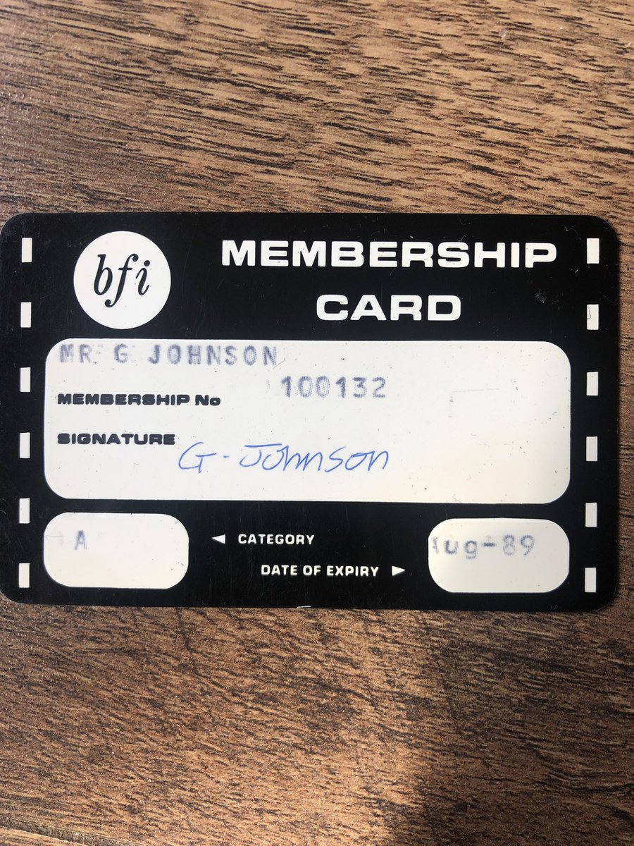 My teenage BFI membership card. To play NFT 1 would have been beyond my wildest dreams. I’ve seen so many incredible classics in that room. See you there next week theb.fi/44Hwofk