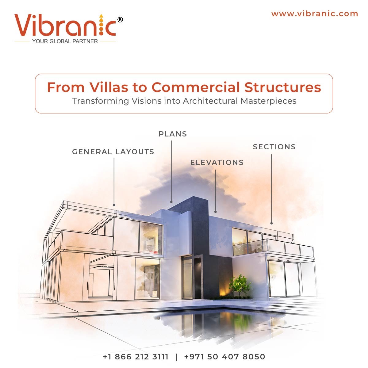 Elevate Your Vision with Vibranic's Comprehensive Architectural, Engineering, and Drafting Services. From Single Villas to Grand Structures, We Bring Your Dreams to Life with Precision and Creativity.

call us at +1 866 212 3111, +971 504078050

#Vibranic #GlobalPartner