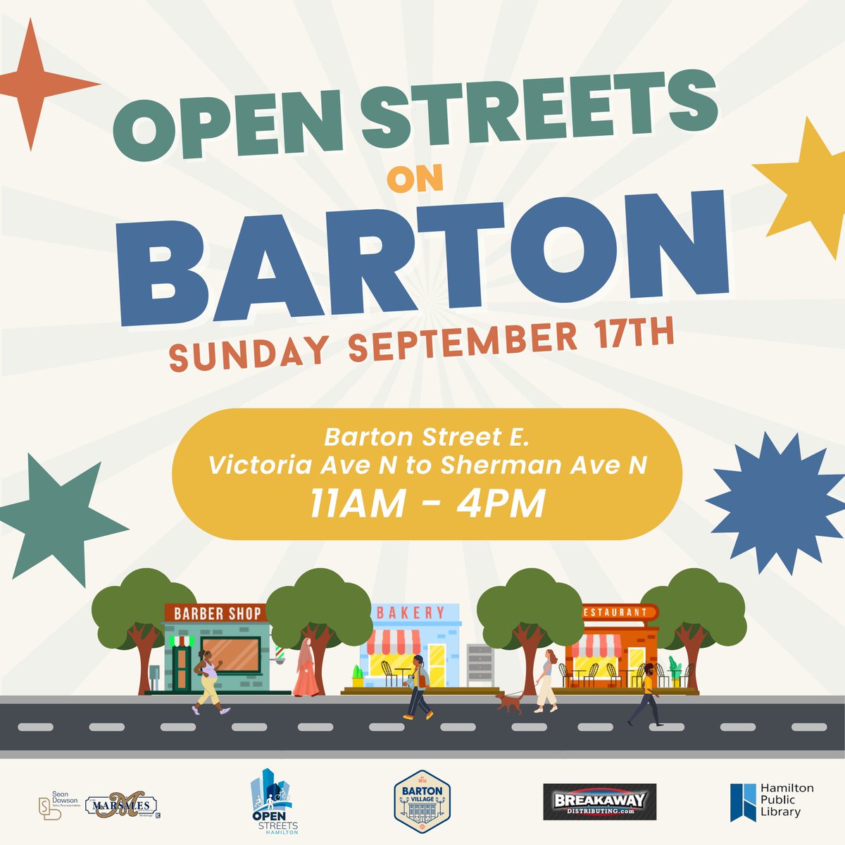 HamiltonLibrary's tweet photo. Look for #TeamHPL and #HPLBookmobile at @Barton_Village's Open Streets this Sunday from 11am-4pm. Stop by and learn all about the different Library services and programming coming up this Fall.
#HamOnt #community #festivals #fests #libraries #OpenStreetsOnBarton #BartonVillage https://t.co/mzHATSaLau