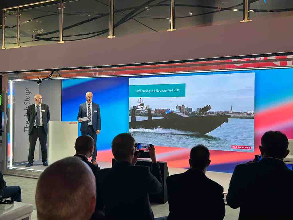 BAES_Maritime's tweet photo. #DSEI23 has seen the launch of Nautomate, a new intelligent autonomous control system that can be fitted to surface & sub-surface vessels, making them autonomous. Autonomy is key to generating increased operating scale, persistence & capability.
#InvisibleCrew #FutureBattlespace https://t.co/qOgNfr0oUR