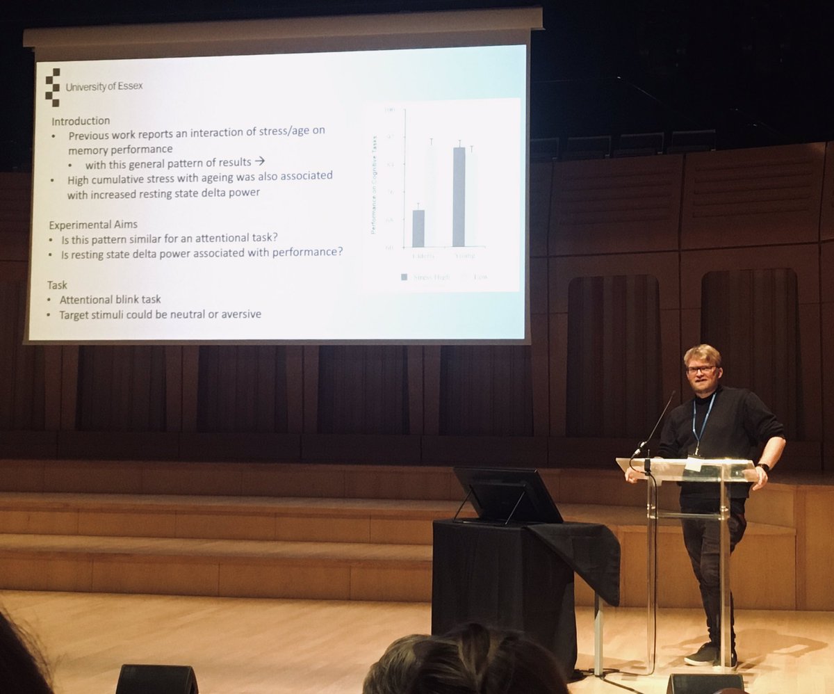 KatieDaughters's tweet photo. Guyan Sloane presenting his @EssexPsychology PhD work on stress and aging @bacn_uk https://t.co/xullFRzJ5b