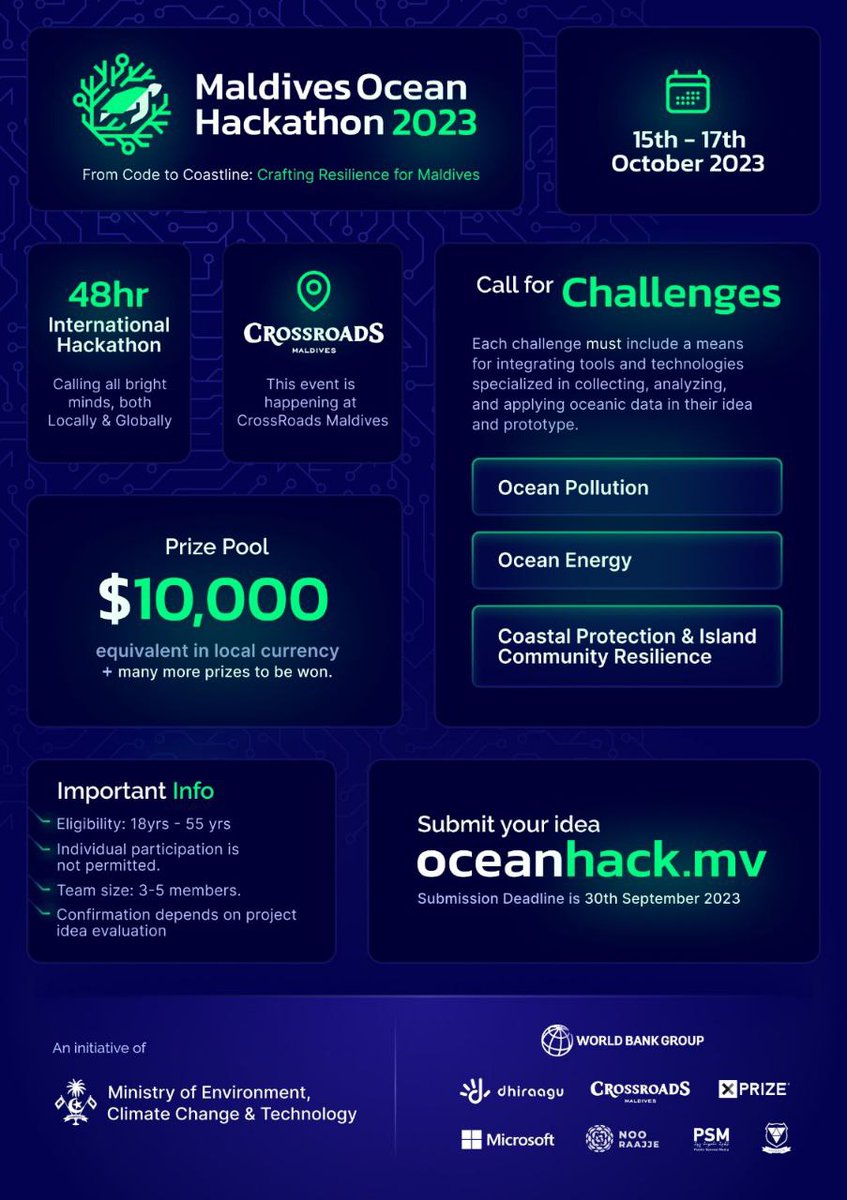 Dhiraagu's tweet image. It&apos;s #DayOfTheProgrammer! 👩🏽‍💻  

Gather your team of innovators and sign up for the #MaldivesOceanHackathon 🌊 NOW 👉🏽 oceanhack.mv  

#FromCodeToCoastline  
@MoEnvmv