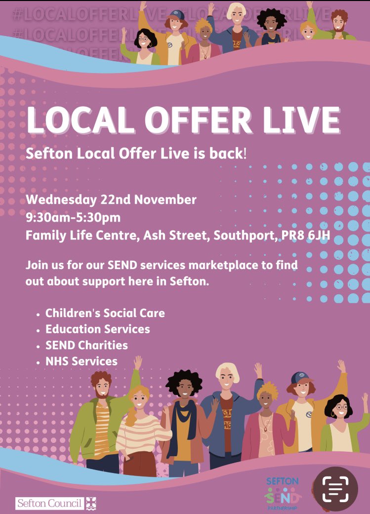 SeftonPcfNew's tweet photo. @Helsan18 @AintreeRaces @Sumnermaria1 @MattinsonTrish We will be bringing our Local Offer Live event to the opposite end of the borough n November https://t.co/T54v4vgfuO