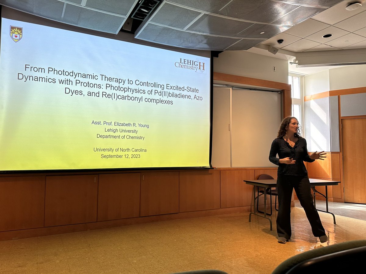 Jillian Dempsey (@jillianldempsey) on Twitter photo So great to have @YoungLabLehigh at <a href="/uncchemistry/">UNC-Chapel Hill Chemistry</a> yesterday! Liz is doing some awesome work teasing apart the nuanced and complex photophysics of coordination complexes with spectroscopy and theory!! So great to have @YoungLabLehigh at <a href="/uncchemistry/">UNC-Chapel Hill Chemistry</a> yesterday! Liz is doing some awesome work teasing apart the nuanced and complex photophysics of coordination complexes with spectroscopy and theory!!