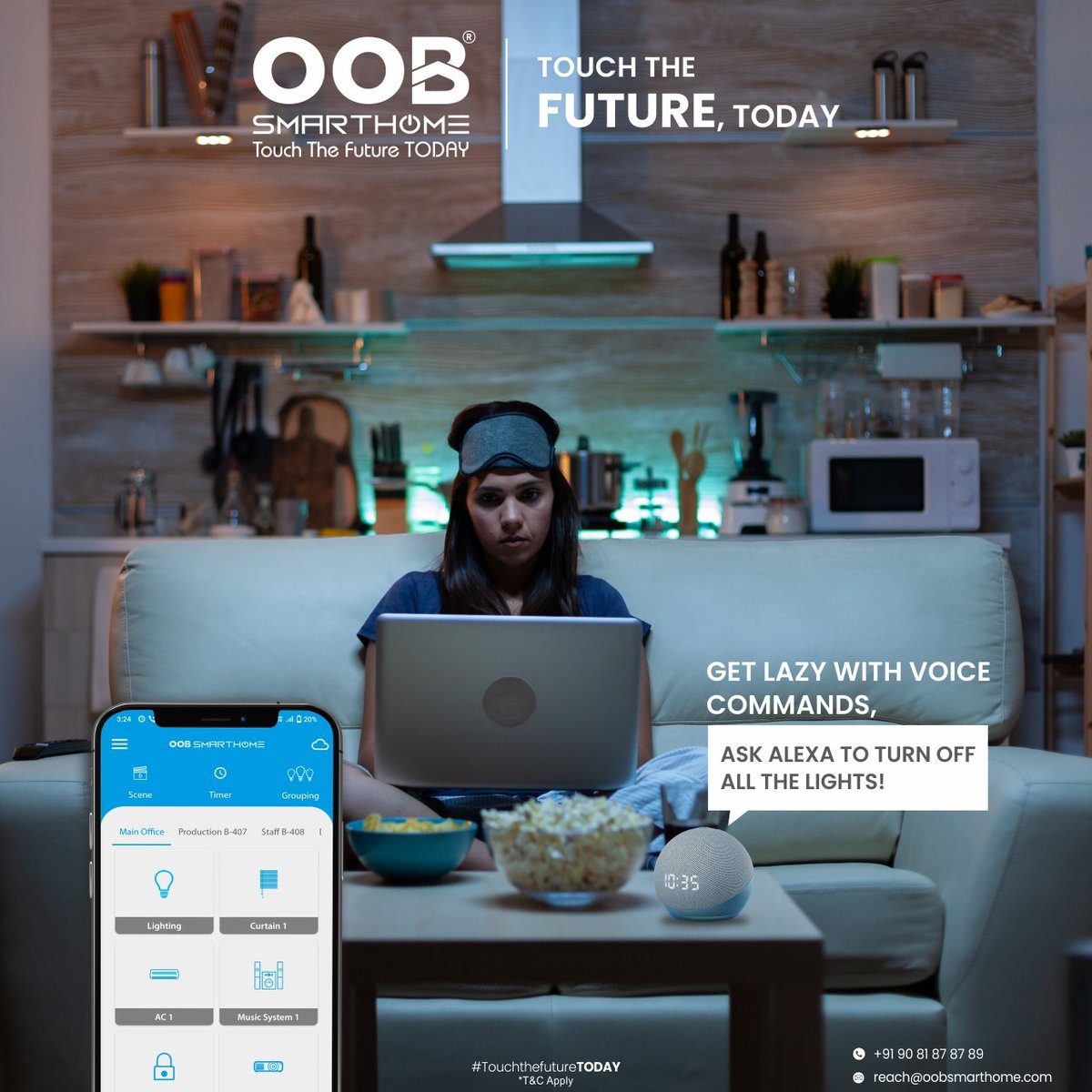 OobSmartHome's tweet image. Get Lazy with #Voicecommand,
Ask #Alexa to turn off all the lights!
.
for quick inquiry call on: +91 9081 8787 89
.
.
#oobsmarthome #connectedhome #smarttechnology #innovation #luxuryhomes #smarthomesystem #homeautomation #touchswitch #TouchSwitches #DesignerTouchSwitches