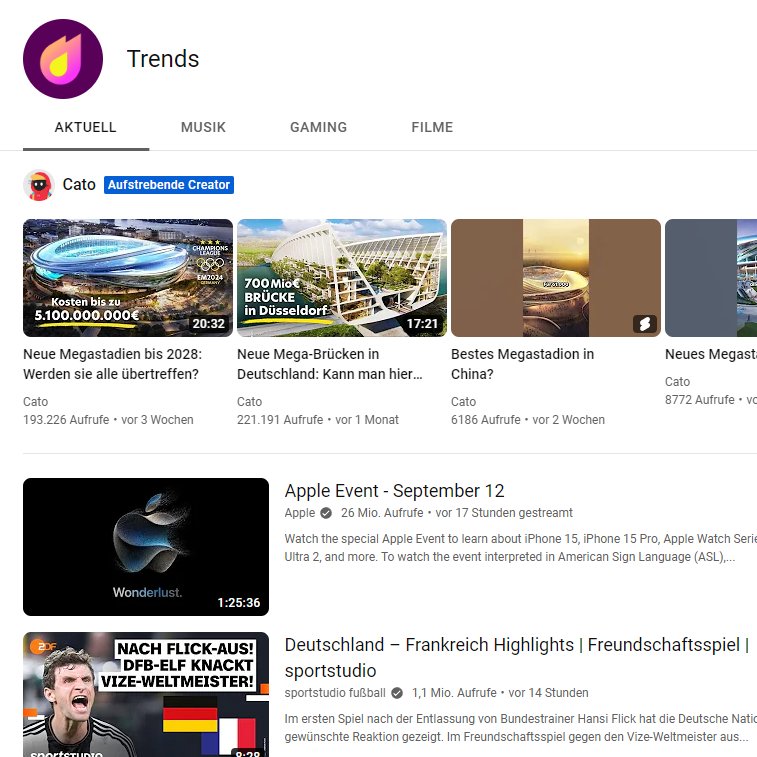 Ich bin heute aufstrebender Creator in den Youtube Trends! Danke für alles! 🙌 <a href="/YTCreatorsDE/">YouTube Creators DE</a>