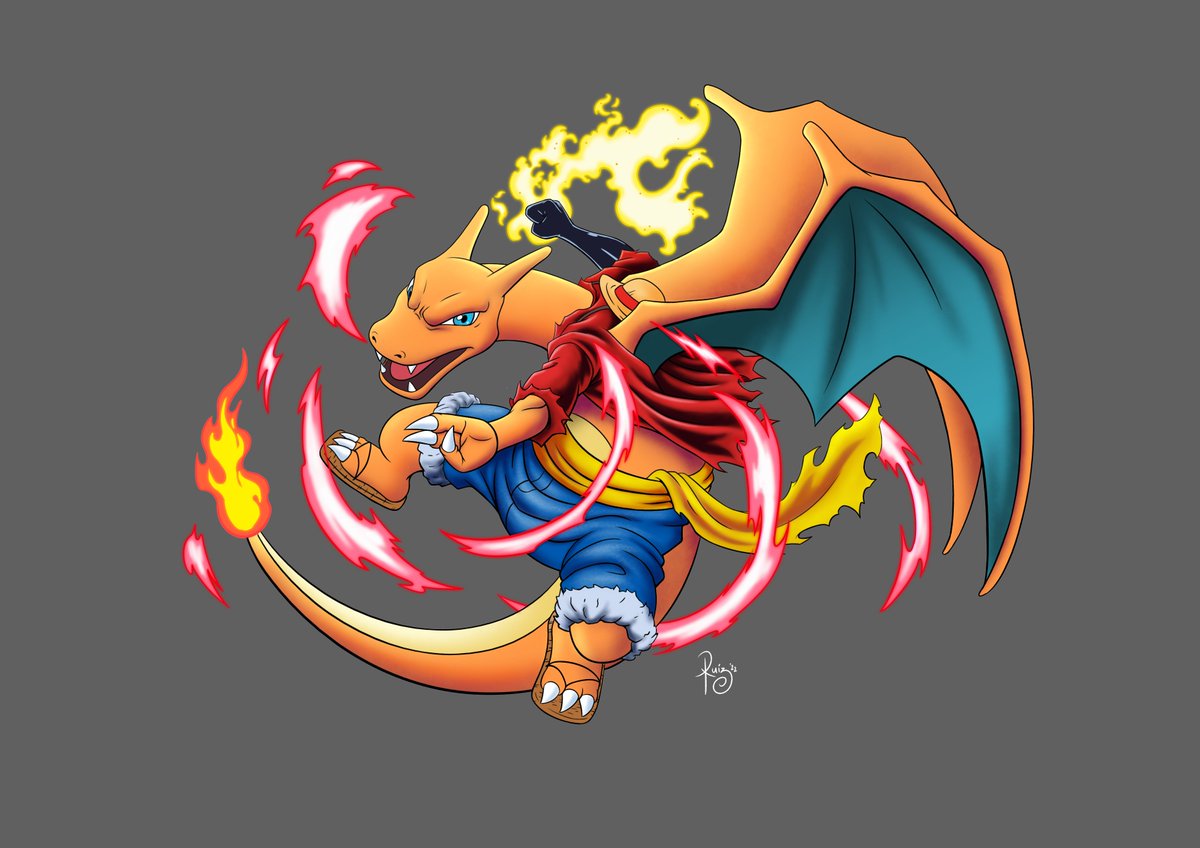 just sharing this commission from last year #pokemon #onepiece #artmoots #art #twitterart