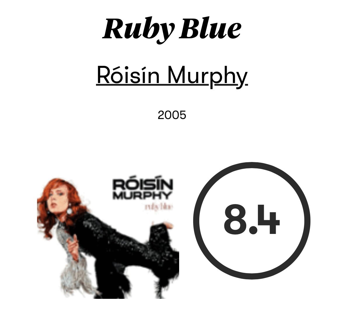 roisinmurphy's tweet photo. Thanks Pitchfork - “The truth is that Hit Parade is the best record of Murphy’s career” https://t.co/UStgcrBv5O
