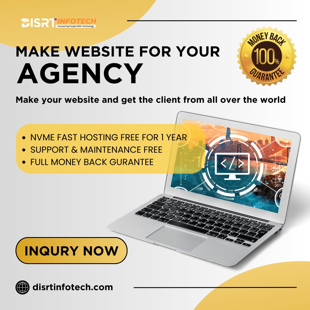 🌐 Ready to take your agency to the next level? Here's why you should make a website for your agency:

Don't wait – create a website for your agency and stand out in the digital landscape! 💼💻 #AgencyWebsite #OnlineSuccess