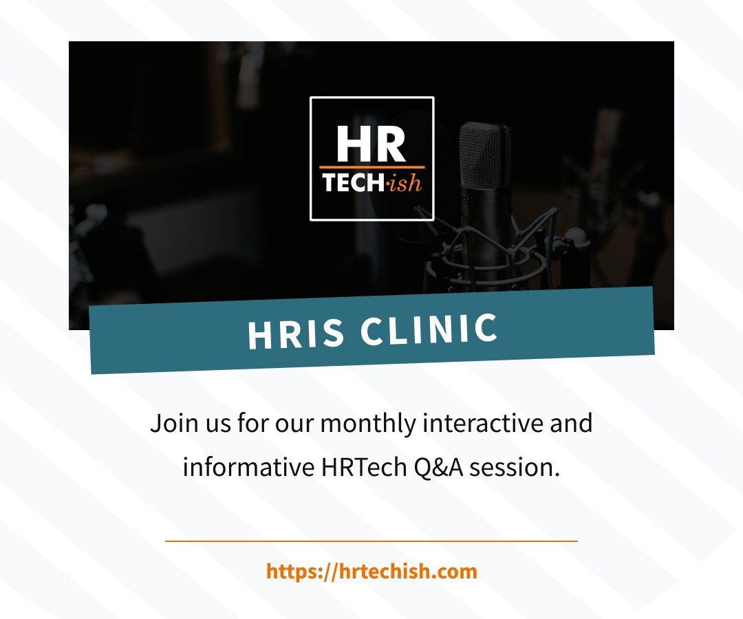 📢 Join us TODAY for another exciting installment of our monthly HRIS Clinic. 
Let's diagnose your HRIS problems while you leave with a solution. Don't miss out! Register now and be part of this session

⏰5 PM (EST)
🔗bit.ly/HRISClinicSept

#HRIS #HRTech #HRTechish