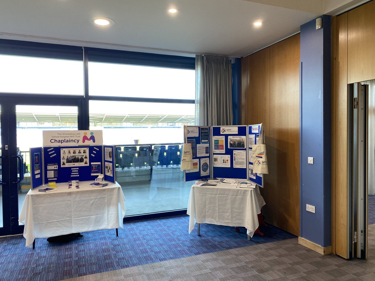 Having a brilliant day at ITU’s away day <a href="/SJaneyD/">JaneyD</a> <a href="/amy_jones53/">Amy Jones</a> <a href="/sathNHS/">SaTH</a> <a href="/shrewsburytown/">Shrewsbury Town FC</a> thank you for the invite to present &amp; to have a stand, so much great improvement work going on #OneChance #SwanModel #EOLC 💙