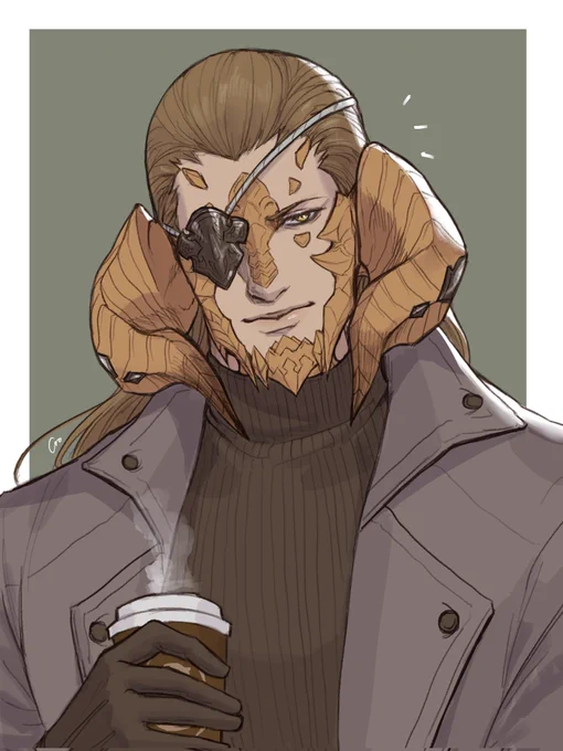 Old coffee series of my aura boys from last year  Kinda missing drawing them #FFXIVART #AuRa 