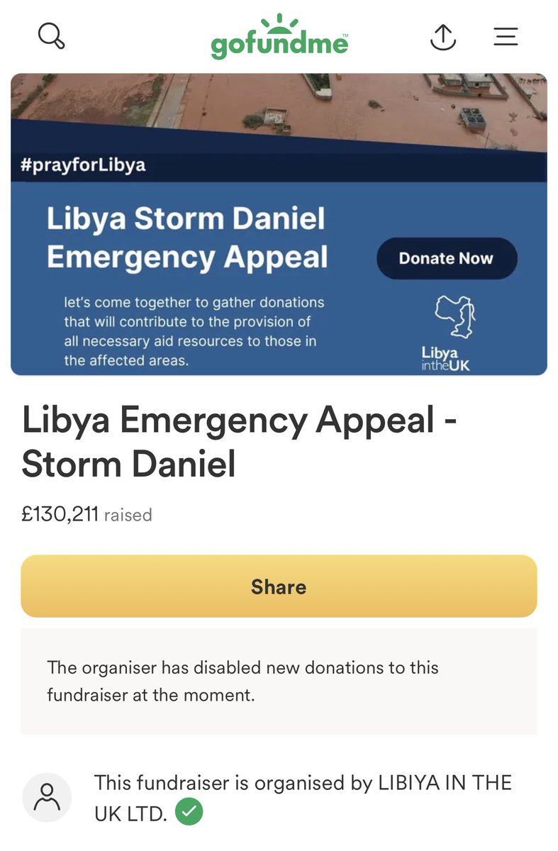 LibyaintheUK's tweet photo. Thanks to all of our contributors for sharing and donating we have raised £130.000. We have closed our link for donations to begin dispersing funds to our partners as soon as possible. 

Please visit our page for updates on how to help alternatively 
https://t.co/tfQWMN8031 https://t.co/mTGiMNWJTq