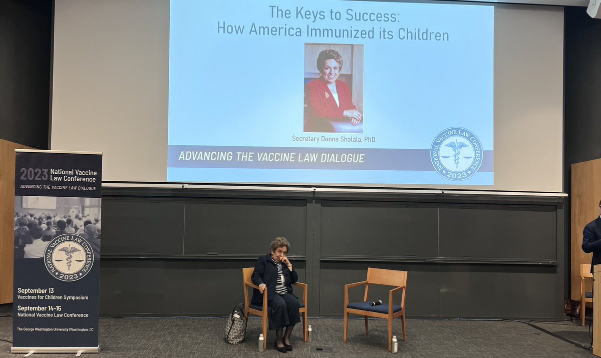 The post-lunch Symposium continues with Hon. Secretary Donna Shalala discussing the success of the children immunization program #2023NVLC
