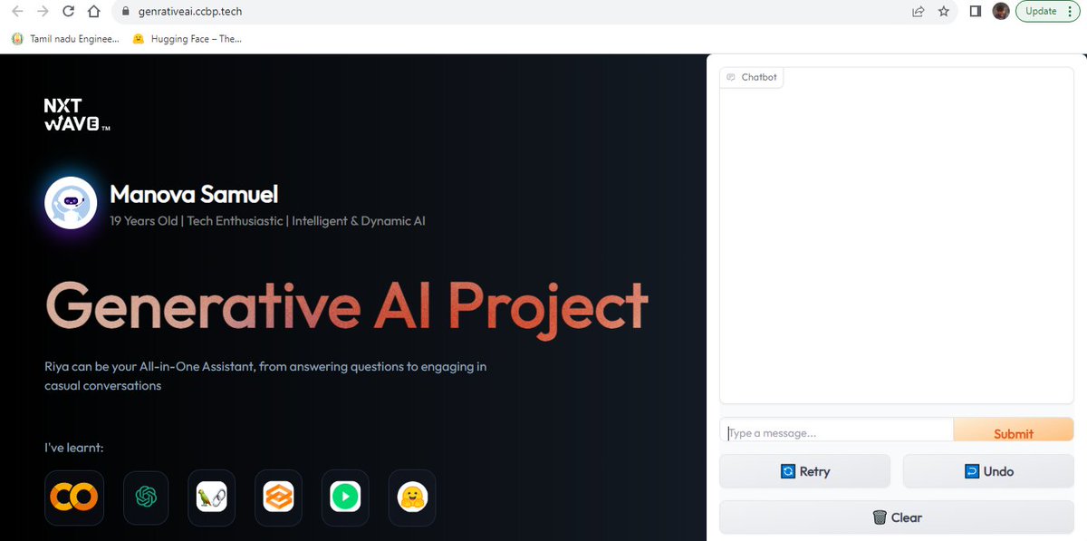 ManovaSamuelM's tweet photo. 🚀 Honored to share my journey! On SEP 3, I joined the Generative AI MEGA workshop hosted by @nxtwave_tech's CEO, @rahulattuluri . These moments remind me of boundless possibilities on the path to professional growth. Stay tuned for updates! 💡🌟 #GenerativeAI #TechInnovation #AI https://t.co/uhaCwpWSSW