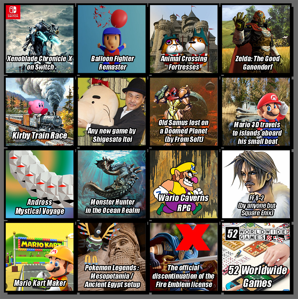 I made a new bingo for the tomorrow's Nintendo Direct.